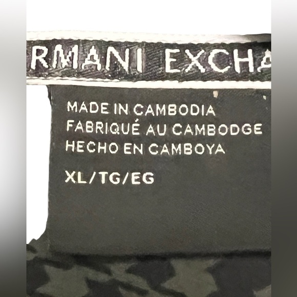 Armani Exchange Shirt Mens Xl Black and green color Button Down Long Sleeve - Picture 3 of 10